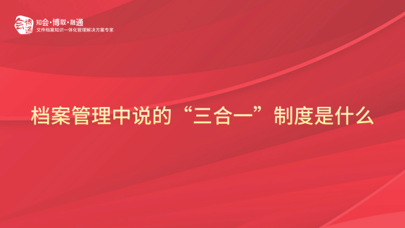 檔案三合一制度、檔案管理軟件